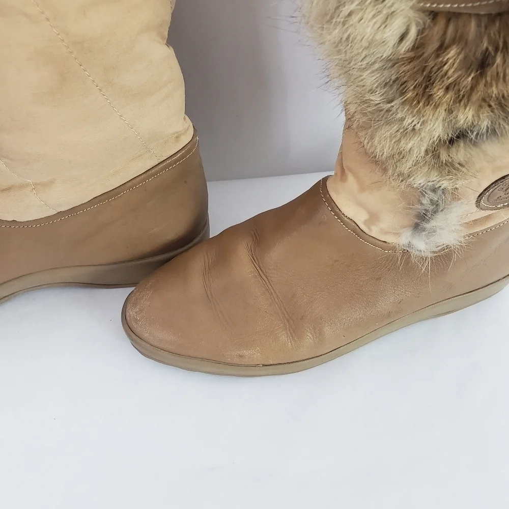 Diadora Made in Italy leather fur boots size 38